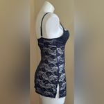 Rampage Naval Blue Lace Chemise Adjustable Straps Key Hole & Hook Closure Sz S Photo 4