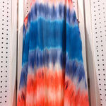 Wrapper  Tie Dye Maxi Dress Orange Blue Halter Neck Women's Size 2X Photo 0