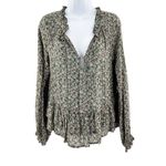 William Rast Aimme Memphis Floral Long Sleeve Blouse Top Medium Photo 97