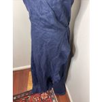 J. McLaughlin  Emilia Navy Blue Linen Wrap Maxi Dress Medium M Photo 8