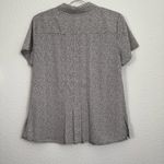 Dana Buchman  black white dotted print short sleeve button down blouse pleated M Photo 6