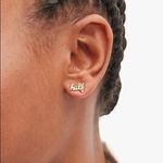 Kate Spade  Better Half Gold Script Stud Earrings NWT Photo 4