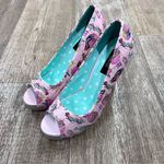 Iron fist  Deaths Diner Pink Peep Toe Heels Sz 5 Photo 1