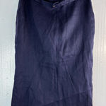 Ralph Lauren Lauren 12 Linen Midnight Blue Pencil Knee Skirt - New! Photo 0