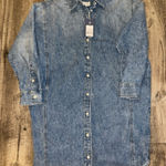 Universal Threads Universal Thread Long Sleeve Dress Acid Wash Indigo Denim NWT XS WITH POCKETS Photo 0
