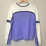 Obermeyer  Juniors Pullover Sweater Apres Ski Crewneck Side Zip Purple Cream NWT Photo 0