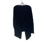 Eileen Fisher  Black Cardigan Open Front High Low Hem Cotton Viscose Size Medium Photo 5