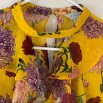 Belle Sky ruffle key hole chocker long sleeve floral blouse women’s Size XLarge Photo 3