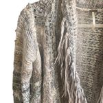 Free People  Fringe Light Neutral Combo Cardi Cardigan Cropped Hippy Boho Small Photo 5