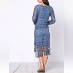 XCVI  NWT Fonda Lace Crochet Midi Dress‎ Women’s Size Small Blue Boho Style READ Photo 2