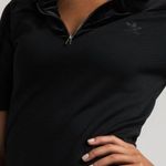 Adidas Velvet Vibes Maxi Shirt Dress Split Hem Black Size Medium NWT Photo 2