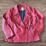 Free People NWT  Jealousy Leather Moto Jacket in Flame Photo 7