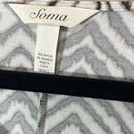 Soma V Neck Dress Stretchy Jersey Knit Knee Length Cream Black Diamond sz S Photo 3