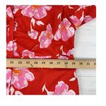 Old Navy NWT  Cutout MIDI‎  Dress Red Pink Floral, Short Sleeve, Button Front XL Photo 13