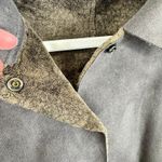 CAbi  Brown Faux Microsuede Shearling Patchwork Snap Up Collared Jacket Size M Photo 3