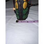 Rasta Boho Wood Beaded Disc Crossbody Bag Multicolor Flower Accent Handmade Brown Photo 12