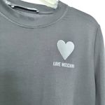 Love moschino  Black Ruffled Heart Logo 3/4 Sleeve Crewneck Crop Top Size 8 Photo 4
