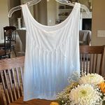 Aeropostale Live Love Dream Tank Hombre Tassel Crop White Blue Womens M Long Side Arm Slits Photo 1