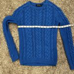 Ralph Lauren Polo  Blue Tag Blue Cable Knit 100% Cotton Sweater Size Small Photo 6
