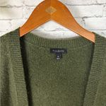 Talbots  Olive Hunter Green Wool Blend Stretch Longline Cardigan Photo 3
