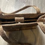 Nine West Vintage Brown Snakeskin Print Tote Bag Photo 5