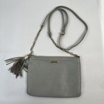 GiGi New York Chelsea Crossbody Gray Leather Slim Clutch Removable Chain Strap Photo 2