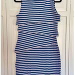 J. McLaughlin red striped ruffle asymmetrical dress small Photo 3