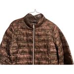 BCBGeneration  Womens Medium Brown Puffer‎ Jacket Lightweight Ruffle Bottom Photo 2