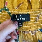 Lulus NWT  Laela Mustard Yellow Floral Print Crochet Swim Cover-Up Beachy Size M Photo 8