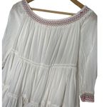 Free People Dress Womens XS Sunbeams Mini Embroidered Smocked Neck Sleeves White Photo 12