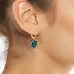 Kurt Geiger London Heart Lever Back Drop Earrings with Emerald Stone Photo 4