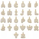 Golden Bubble Letter “C” Rhinestone Embellished Pendant, Chunky Initial Bling Gold Photo 15