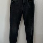 frame denim Le Skinny de Jeanne Crop Washed Black Raw Hem 28 Photo 0