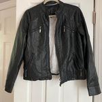 Leather Fur Lined Jacket Black Size L Photo 0