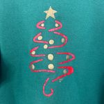Hanes Vintage Christmas Sweatshirt Holiday Tree Crewneck Festive Top Women Large Photo 2