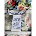 Anna and Frank 100% Silk Floral Shirt Late 90s Y2K Button Front Short Sleeve XL Black Photo 1