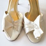 Kate Spade Shoes Women's Size 8B Ivory Satin Evie Heels Bow Bridal Wedding Italy Photo 12