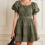 Ulla Johnson  Celia Dress Army Green Puff Sleeve Mini Size 10 Cottagecore Photo 1