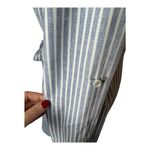 Joy Joy  Dress Women Large Blue White Striped Button‎ Front Tie Waist Shirt NWT Photo 7