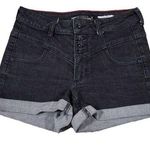 Hot Topic Lovesick Black Rolled Cuffed Jean Shorts Stretch Denim Size 5 Photo 0