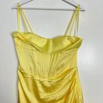 Mac Duggal  Bustier Side Ruched Bodycon Gown in Lemon Yellow Size US 8 Photo 6