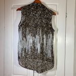 Chico's  1 Sleeveless Leopard Print Button Down Shirt Women Medium Sheer Flowy Photo 1