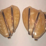 Monet  Vintage Gold Tone Shimmer Enamel Retro Boho Classic Clip On Earrings Photo 0