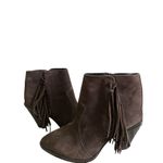 Coach westyn fringe luxury suede zip up hulled booty chest nut Size 9.5 Photo 6