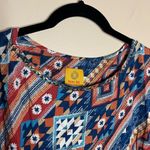 Ruby Rd . Large Boho Southwestern Studded Collar 3/4 Sleeve Blouse Photo 3