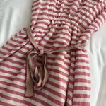 TELA Red White Striped Midi Dress Size S Lightweight Cotton Blend Photo 1