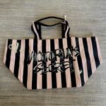 Victoria's Secret Victoria’s Secret Iconic Pink & Black Pinstripe Tote Bag Photo 2