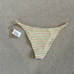 Free People NWT  Toast Swim Banded Waist Bikini Bottom Ribbed Rainbow Striped XL Photo 1