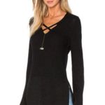 Free People 🌻🌻 Criss Cross Black Linen Blend Tunic Sweater Photo 10