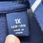 Lands' End Womens Size 1X Blue White Striped Open Front Stretch Cardigan Sweater Photo 3